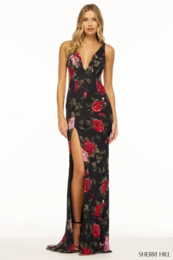 Sherri Hill 56301 #0 default Black/Red Print thumbnail